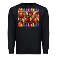 Black Crayons And Apples Premium Sweatshirt - LillyAllenDesigns