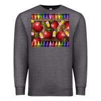 Charcoal Heather Crayons And Apples Premium Sweatshirt - LillyAllenDesigns