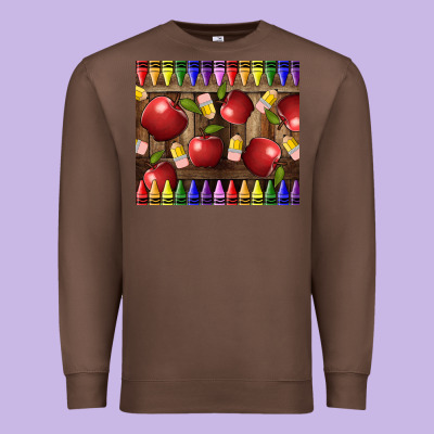 Crayons And Apples Premium Sweatshirt Designed By Lillyallendesigns