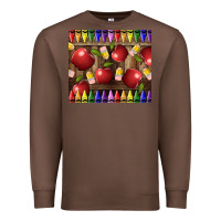Chestnut Crayons And Apples Premium Sweatshirt - LillyAllenDesigns