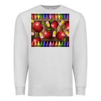 Dove Grey Crayons And Apples Premium Sweatshirt - LillyAllenDesigns