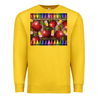 Lemon Crayons And Apples Premium Sweatshirt - LillyAllenDesigns