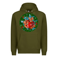 Army Green gingerbread men with hot chocolate Premium Hoodie - BundleAndBundleShop