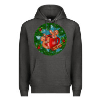 Charcoal Heather gingerbread men with hot chocolate Premium Hoodie - BundleAndBundleShop
