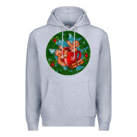 Heather Grey gingerbread men with hot chocolate Premium Hoodie - BundleAndBundleShop