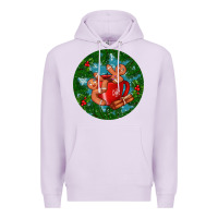 Lilac gingerbread men with hot chocolate Premium Hoodie - BundleAndBundleShop