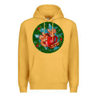 Mustard gingerbread men with hot chocolate Premium Hoodie - BundleAndBundleShop