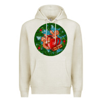 Oatmeal Heather gingerbread men with hot chocolate Premium Hoodie - BundleAndBundleShop