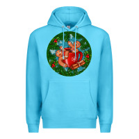 Ocean Blue gingerbread men with hot chocolate Premium Hoodie - BundleAndBundleShop