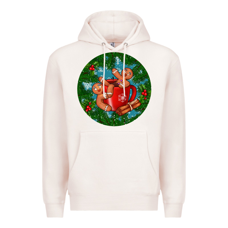 Gingerbread Men With Hot Chocolate Premium Hoodie by BundleAndBundleShop | Teevron
