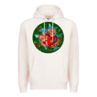 Pale Pink gingerbread men with hot chocolate Premium Hoodie - BundleAndBundleShop
