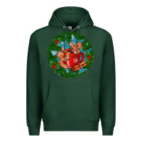 Sports Green gingerbread men with hot chocolate Premium Hoodie - BundleAndBundleShop