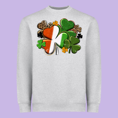 Irish Flag Shamrock St. Patricks Day Heavyweight Sweatshirt Designed By Fadigitalartstudio