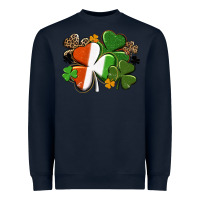 Navy Irish flag shamrock St. Patricks Day Heavyweight Sweatshirt - FaDigitalArtStudio