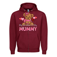 Burgundy my valentine is my mummy Zipper Hoodie - LillyAllenDesigns