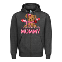 Charcoal Heather my valentine is my mummy Zipper Hoodie - LillyAllenDesigns