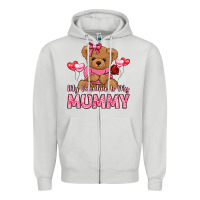 Dove Grey my valentine is my mummy Zipper Hoodie - LillyAllenDesigns