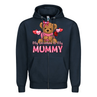 Navy my valentine is my mummy Zipper Hoodie - LillyAllenDesigns