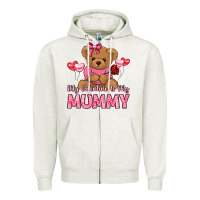 Oatmeal Heather my valentine is my mummy Zipper Hoodie - LillyAllenDesigns