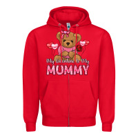 Red my valentine is my mummy Zipper Hoodie - LillyAllenDesigns