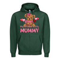Sports Green my valentine is my mummy Zipper Hoodie - LillyAllenDesigns