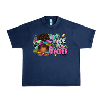 Navy 70's made 80's raised afro messy bun Urban Heavy Tee - texasbilliewilder