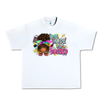 White 70's made 80's raised afro messy bun Urban Heavy Tee - texasbilliewilder