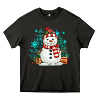 Asphalt christmas snowman Heavy Core Tee - MaliasSmallBusiness