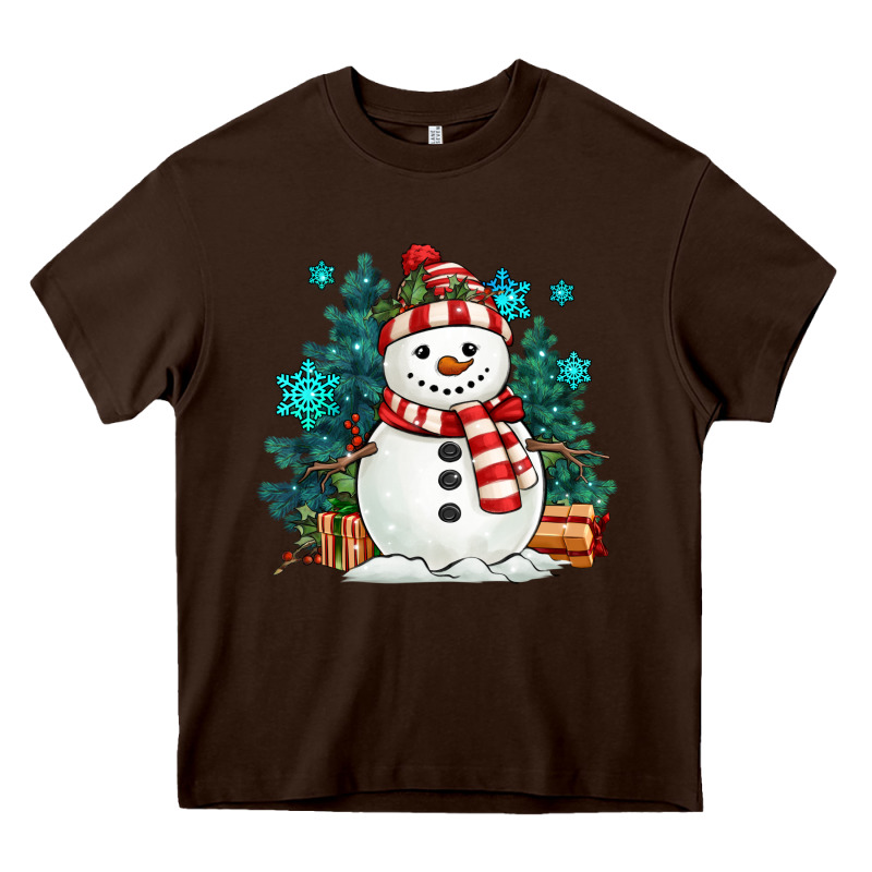 Christmas Snowman Heavy Core Tee by MaliasSmallBusiness | Teevron