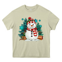 Mossy christmas snowman Heavy Core Tee - MaliasSmallBusiness