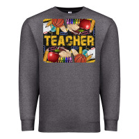 Charcoal Heather Western Teacher Black And Glitter Premium Sweatshirt - LillyAllenDesigns