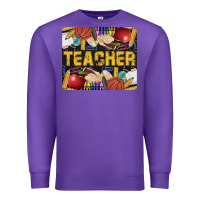 Purple Western Teacher Black And Glitter Premium Sweatshirt - LillyAllenDesigns