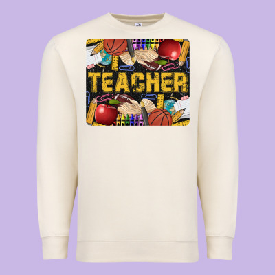 Western Teacher Black And Glitter Premium Sweatshirt Designed By Lillyallendesigns