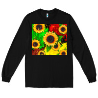 Black juneteenth sunflowers Long Sleeve Tee - CowGirlArtShop