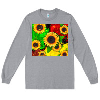 Heather Grey juneteenth sunflowers Long Sleeve Tee - CowGirlArtShop