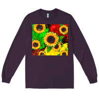 Plum juneteenth sunflowers Long Sleeve Tee - CowGirlArtShop