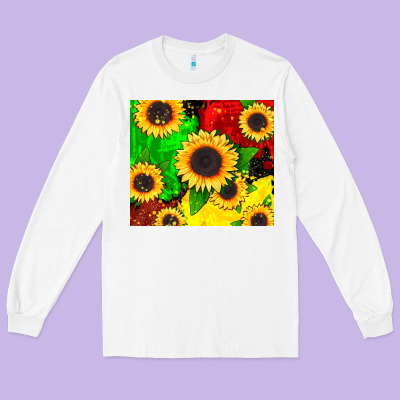 Juneteenth Sunflowers Long Sleeve Tee Designed By Cowgirlartshop