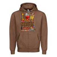 Chestnut 100. Days Of Coffee  Chaos Zipper Hoodie - CowhideDigitalArt
