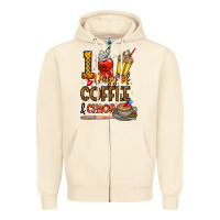 Sandshell 100. Days Of Coffee  Chaos Zipper Hoodie - CowhideDigitalArt