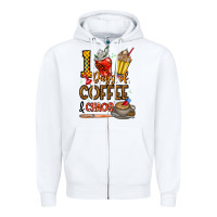 White 100. Days Of Coffee  Chaos Zipper Hoodie - CowhideDigitalArt