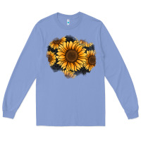 Colony Blue sunflower patch Long Sleeve Tee - Jasminsmagicworld