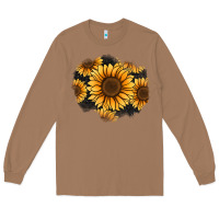Toasted Coconut sunflower patch Long Sleeve Tee - Jasminsmagicworld