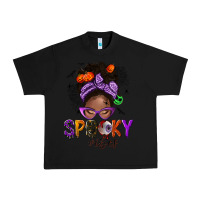 Black Spooky vibes afro messy bun Urban Heavy Tee - NancyCooperArtShop