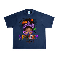 Navy Spooky vibes afro messy bun Urban Heavy Tee - NancyCooperArtShop