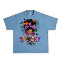 Pebble Blue Spooky vibes afro messy bun Urban Heavy Tee - NancyCooperArtShop