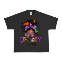 Pigment Black Spooky vibes afro messy bun Urban Heavy Tee - NancyCooperArtShop
