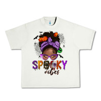 Spooky Vibes Afro Messy Bun Urban Heavy Tee | Teevron