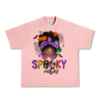 Salmon Spooky vibes afro messy bun Urban Heavy Tee - NancyCooperArtShop