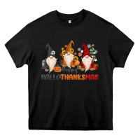 Black Happy Hallothanksmas Heavy Core Tee - MaliasSmallBusiness