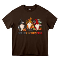 Chocolate Brown Happy Hallothanksmas Heavy Core Tee - MaliasSmallBusiness